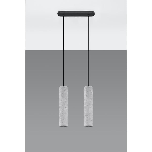 Betónové závesné svietidlo Sollux Fadre, dĺžka 34 cm-image-2