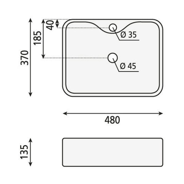 Biele keramické umývadlo Sapho Balena, 48 x 37 cm-image-3