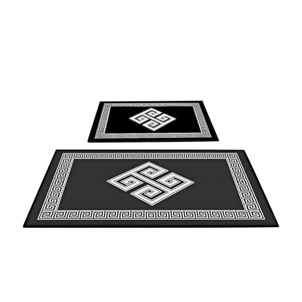 Čierno-biele kúpeľňové predložky v súprave 2 ks - Foutastic