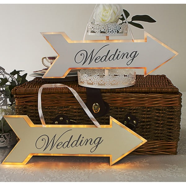 Svadobná dekorácia s LED svetielkami Wedding Arrow