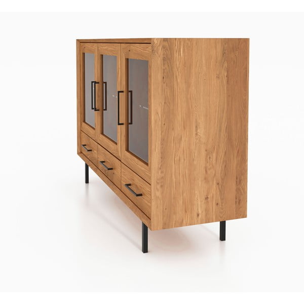 Vitrína z dubového dreva v prírodnej farbe 144x95 cm Abies - The Beds-image-3