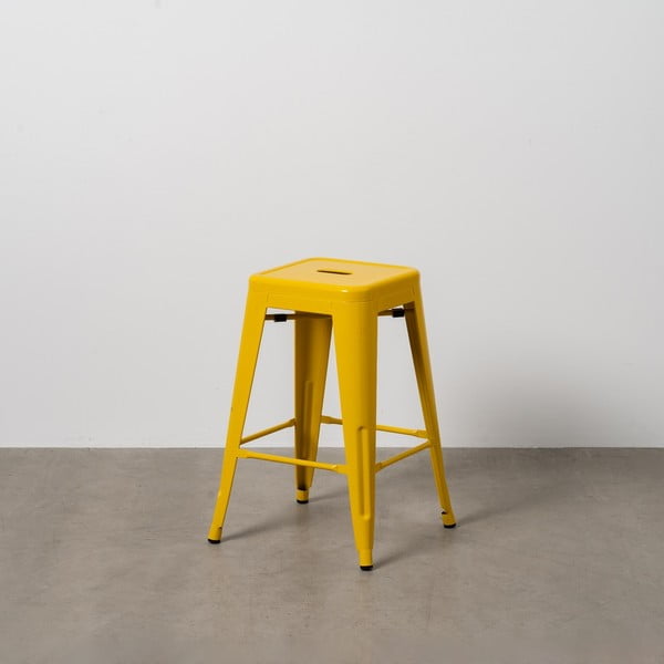 Žlté kovové barové stoličky v súprave 2 ks (výška sedadla 61 cm) – Ixia-image-1