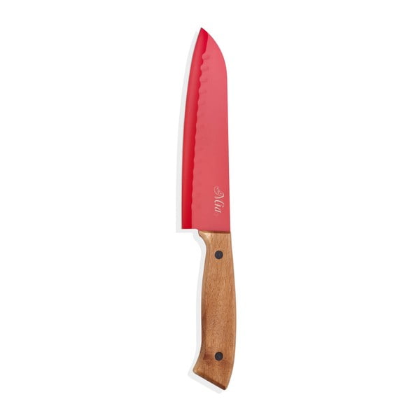 Nôž s drevenou rukoväťou The Mia Cutt Santoku, dĺžka 18 cm