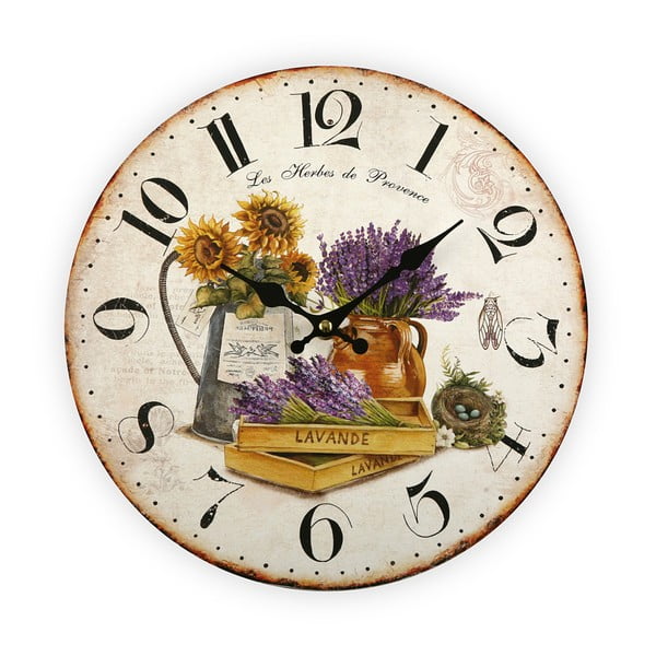 Nástenné hodiny Versa Flowers, 28 cm