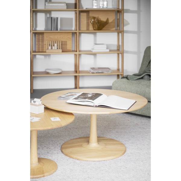 Okrúhly konferenčný stolík v dekore duba v prírodnej farbe 90x90 cm Hobart – Rowico-image-1