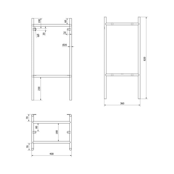 Čierny kovový podstavec pod umývadlo 40x82 cm Puno – Sapho-image-3