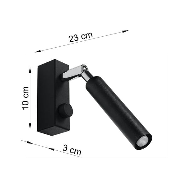 Čierne bodové svietidlo 10x3 cm Tiden – Sollux-image-3