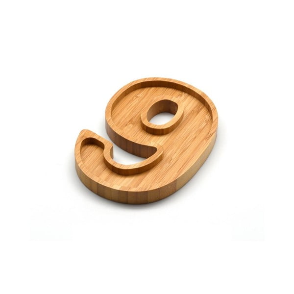 Bambusová miska na oriešky v tvare čísla 9 Bambum Numero