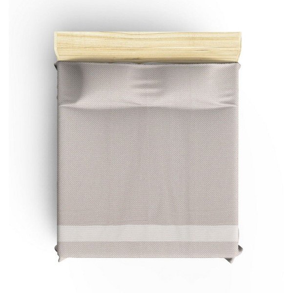 Béžový bavlnený pléd na dvojlôžko 230x200 cm Seritli – Mijolnir-image-2