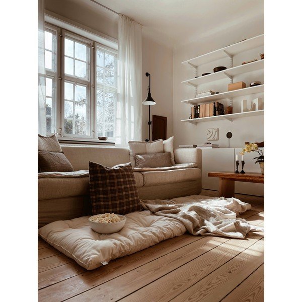 Béžový futónový matrac 70x190 cm Bed In A Bag Linen Beige – Karup Design-image-1