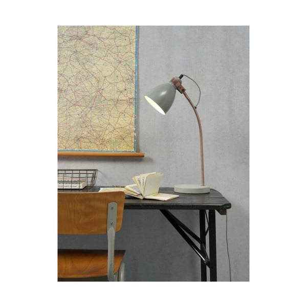 Sivá stolová lampa s kovovým tienidlom (výška 50 cm) Denver – it's about RoMi-image-4