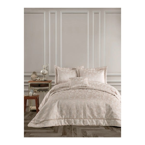 Set plédu cez posteľ a 2 obliečky na vankúš Bambina Cappuccino, 250 x 260 cm
