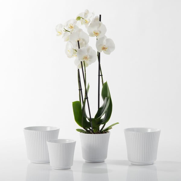 Biely keramický kvetináč Big pots Gloss, ø 12 cm-image-1