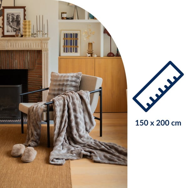Taupe deka z mikroplyšu 150x200 cm Wave – Tiseco Home Studio-image-2