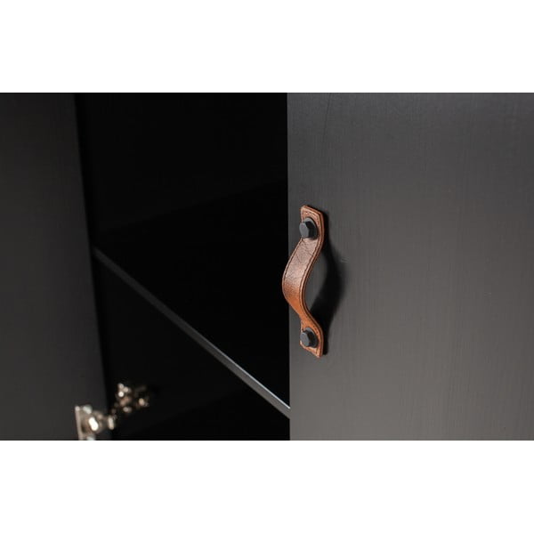 Čierna šatníková skriňa z borovicového dreva WOOOD Dian-image-1