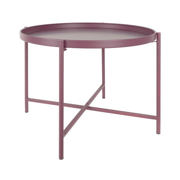 Ružovofialový kovový okrúhly konferenčný stolík ø 50 cm Meseta  – Leitmotiv