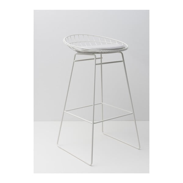 Biela drôtená stolička s podsedákom Pastoe, 75 cm