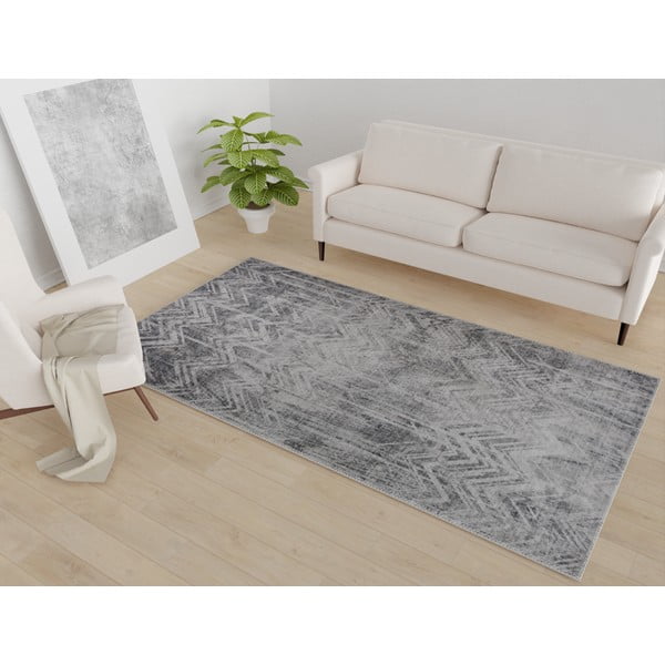 Sivý prateľný koberec behúň 200x80 cm - Vitaus-image-1