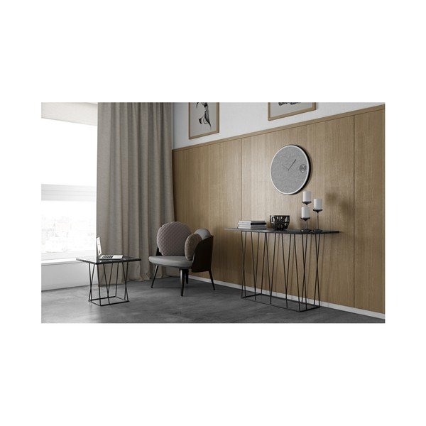 Čierny mramorový konferenčný stolík s čiernymi nohami TemaHome Heli×, 50 cm-image-3