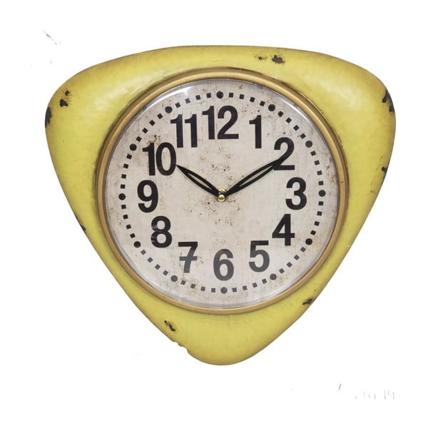 Žlté nástenné hodiny Antic Line Yellow Vintage