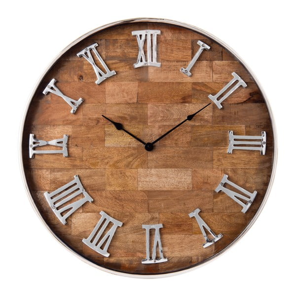 Drevené nástenné hodiny Clayre & EeF, ⌀ 60 cm