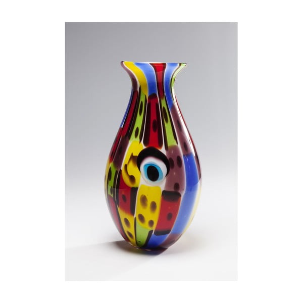 Sklenená váza Kare Design Face Colore, výška 36 cm