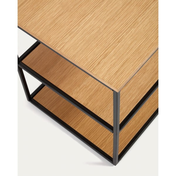 Čierny/v prírodnej farbe TV stolík v dekore duba 160x50 cm Yoana - Kave Home-image-2