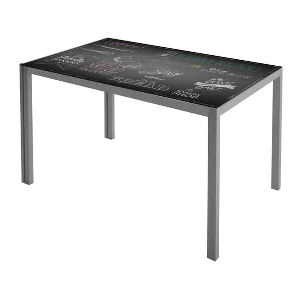 Čierny jedálenský stôl so sklenenou doskou 13Casa Dahl
