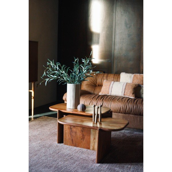 Konferenčný stolík z masívu akácie v prírodnej farbe 50x75 cm Feller – Dutchbone-image-1