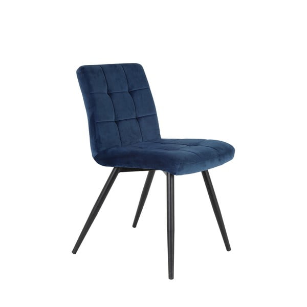 Modrá zamatová jedálenská stolička Olive – Light & Living
