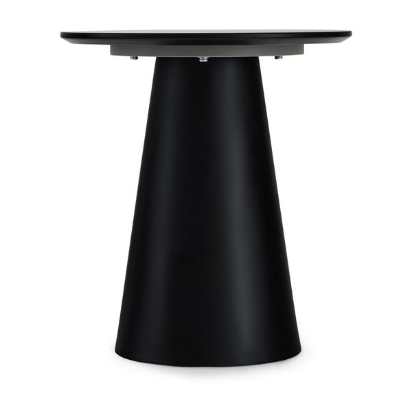 Konferenčný stolík v tmavosivej a čiernej farbe s doskou v dekore mramoru ø 45 cm Tango – Furnhouse-image-2