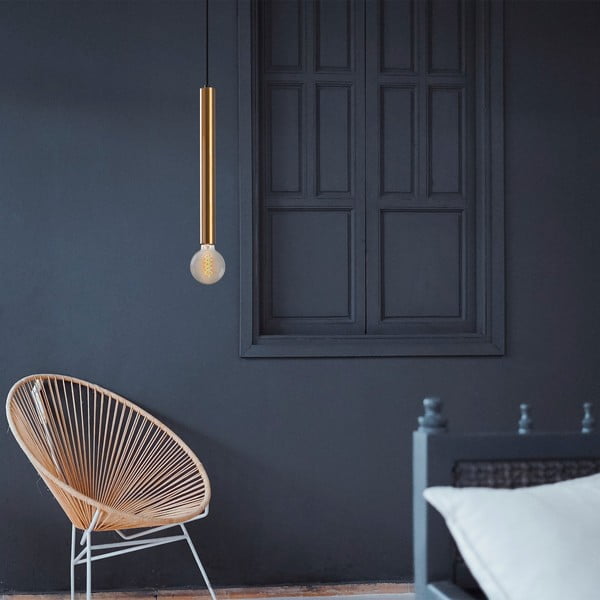 Závesné svietidlo v zlatej farbe s kovovým tienidlom ø 4 cm Tempo – Opviq lights-image-1