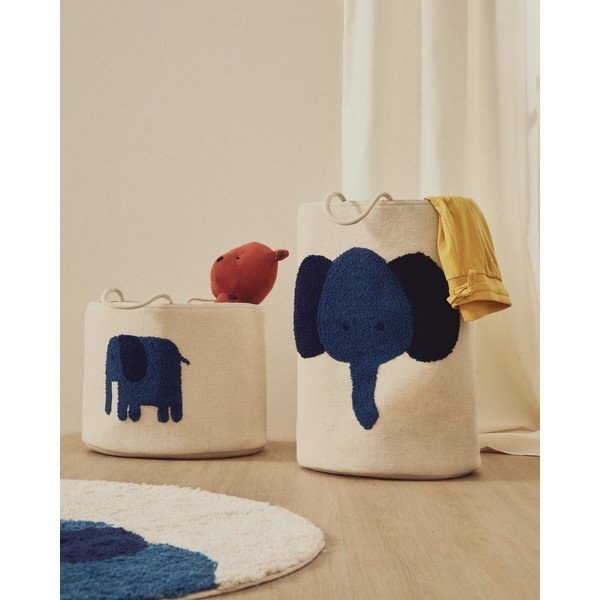 Slonovinový látkový detský kôš na hračky ø 35x50 cm Tandani – Kave Home-image-1