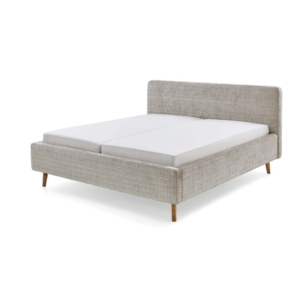 Béžová čalúnená dvojlôžková posteľ s roštom 180x200 cm Primavera – Meise Möbel