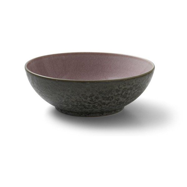 Sivá kameninová šalátová misa s vnútornou glazúrou v ružovej farbe Bitz Mensa, priemer 30 cm-image-1