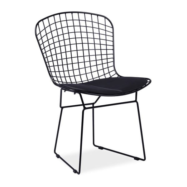 Čierna jedálenská stolička s vanklúšikom z eko kože Signal Fino