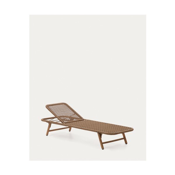 Hnedé drevené/kovové záhradné ležadlo Dandara – Kave Home-image-2