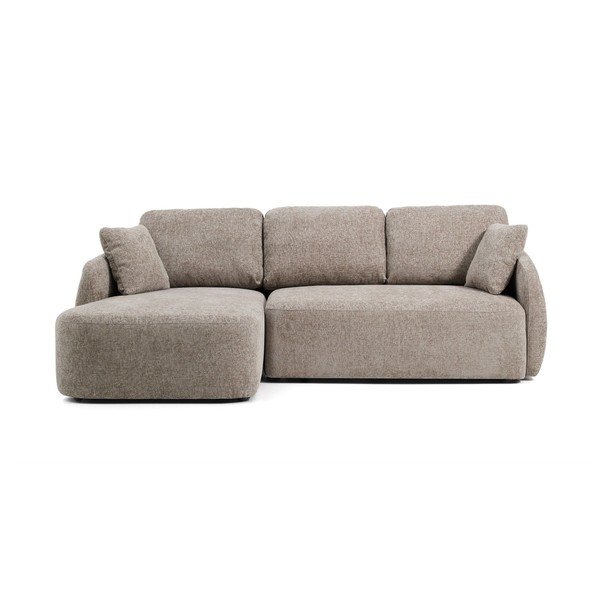 Taupe ženilková rozkladacia rohová pohovka (ľavý roh/s leňoškou) Laira – Kave Home