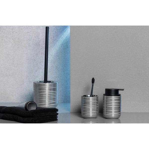 Keramický téglik na zubné kefky v striebornej farbe Vilalba – Wenko-image-4