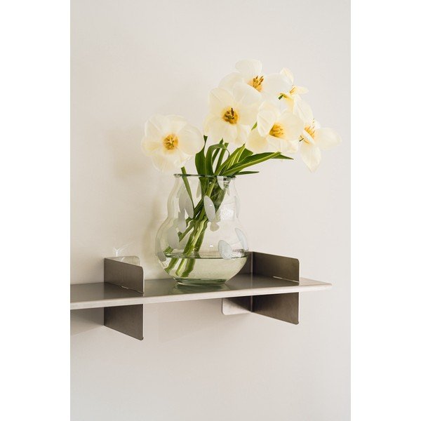 Biela sklenená ručne vyrobená váza (výška  22 cm) Dam – noo.ma-image-1