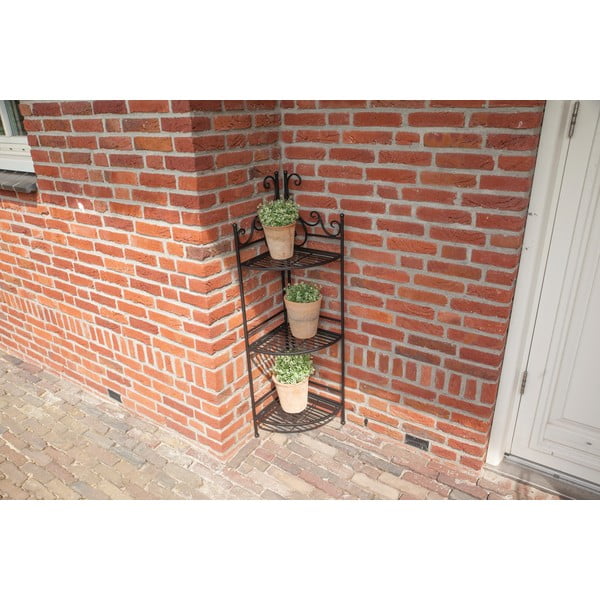 Čierny kovový rohový skladací stojan na kvety Esschert Design-image-4