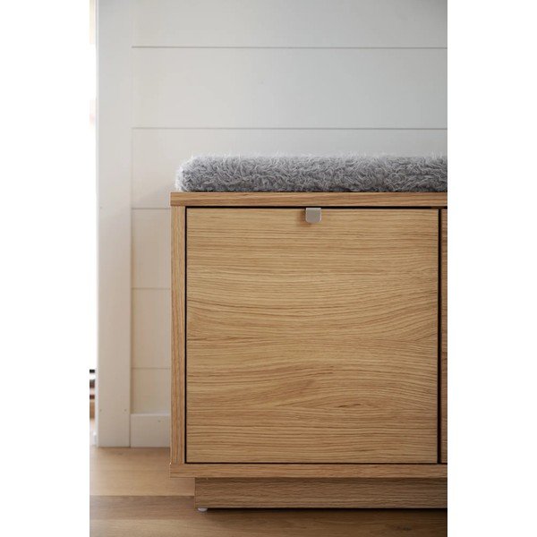 Skrinka na topánky v dekore duba s lavicou v sivo-prírodnej farbe Confetti – Rowico-image-4