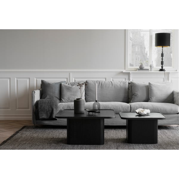 Čierny konferenčný stolík z dubového dreva Rowico Sullivan, 80 x 80 cm-image-2