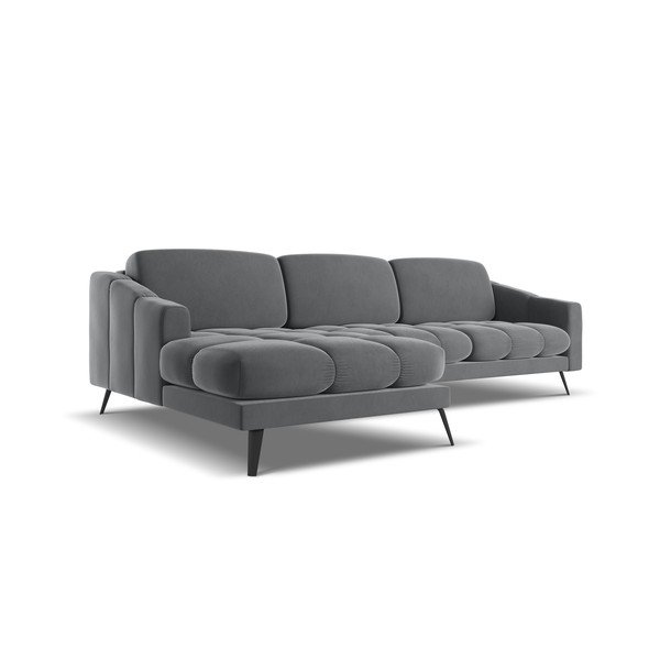 Sivá zamatová rohová pohovka (ľavý roh) Nalu – Makamii-image-3