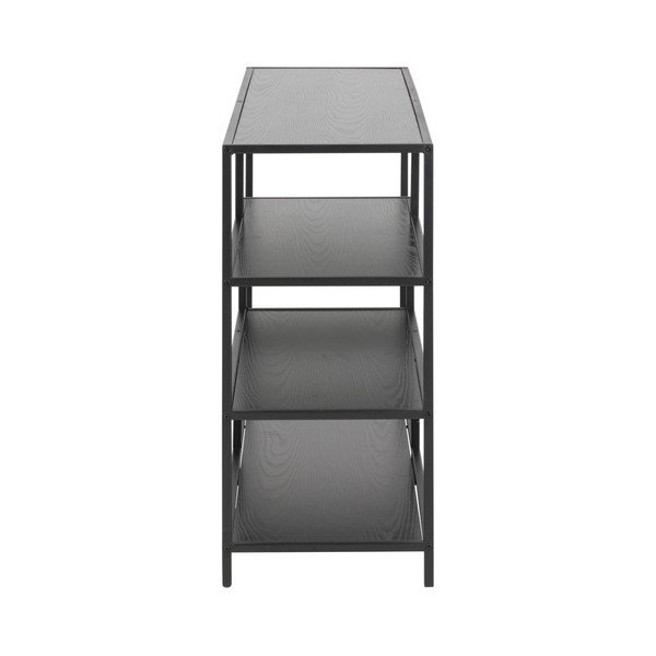 Čierna knižnica v dekore jaseňa 114x78 cm Seaford – Actona-image-3