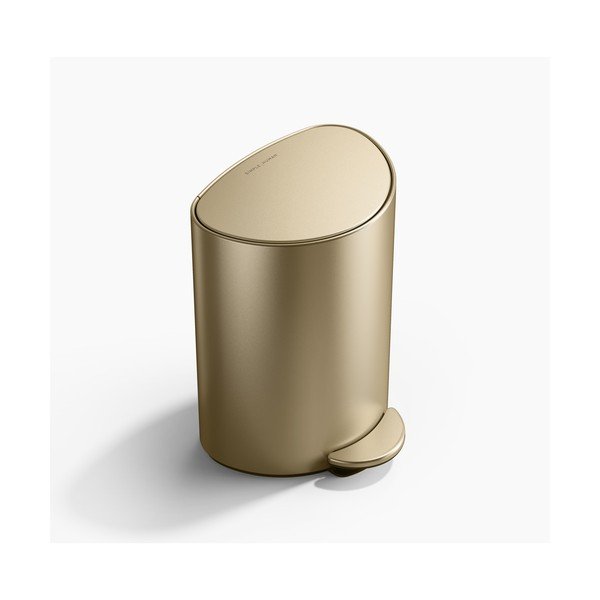 Pedálový oceľový odpadkový kôš v matne zlatej farbe 6 l – simplehuman-image-1