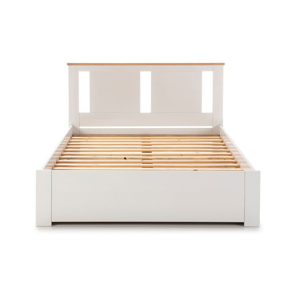 Biela dvojlôžková posteľ s roštom 140x190 cm Enara – Marckeric-image-2