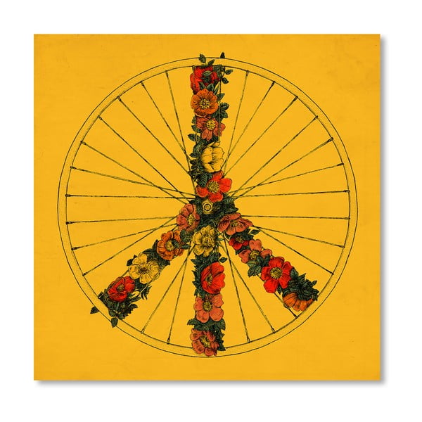 Plagát Peace And Bike od Florenta Bodart, 30x30 cm