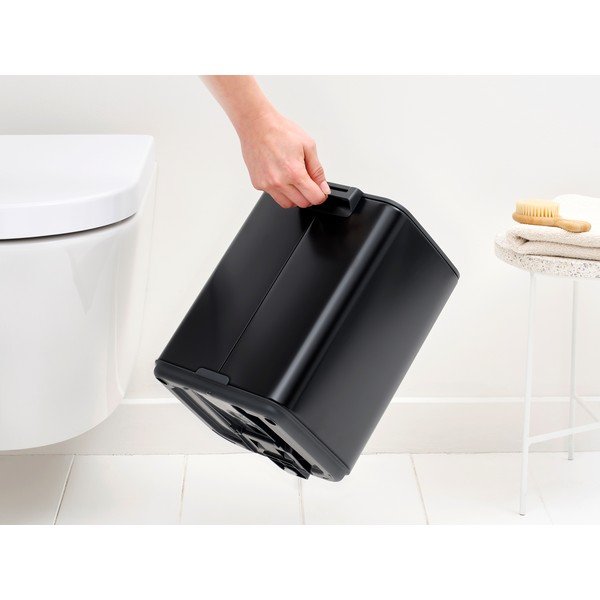 Matne čierny pedálový oceľový odpadkový kôš 7 l Bo – Brabantia-image-2