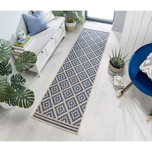 Modro-béžový vonkajší koberec behúň 230x66 cm Moretti - Flair Rugs-image-1